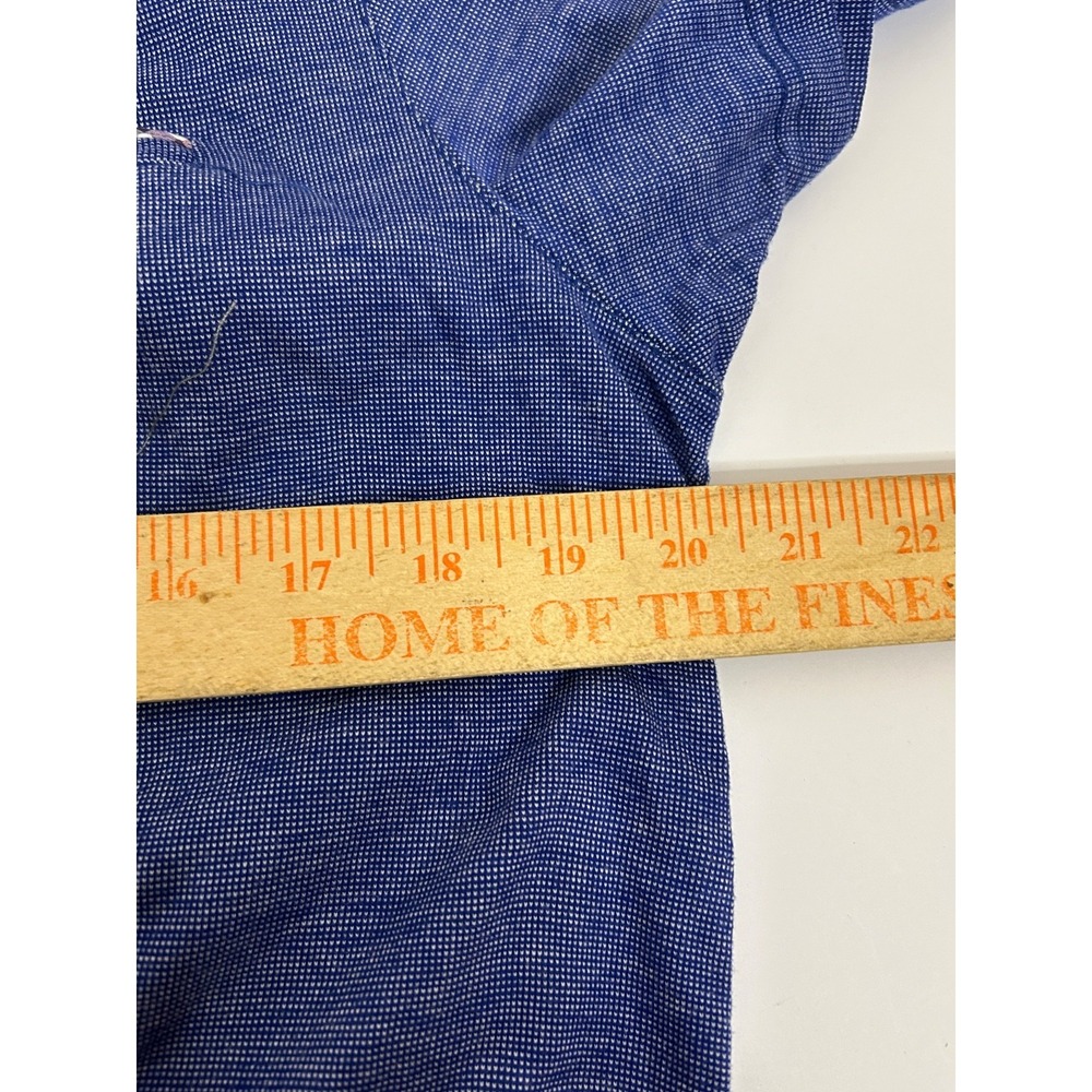 Ted Baker Men's Polo Shirt Midnight Blue Check Collar Pocket 100% Cotton Size 4 - Picture 6 of 10